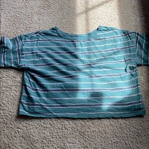 Green short sleeve crop top women’s small